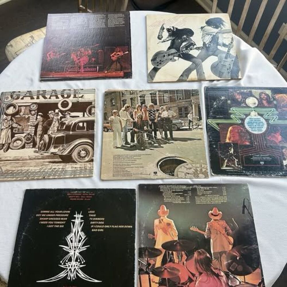 7 Classic Rock LPs ZZ Top Foghat Alice Cooper Ted Nugent Record Lot